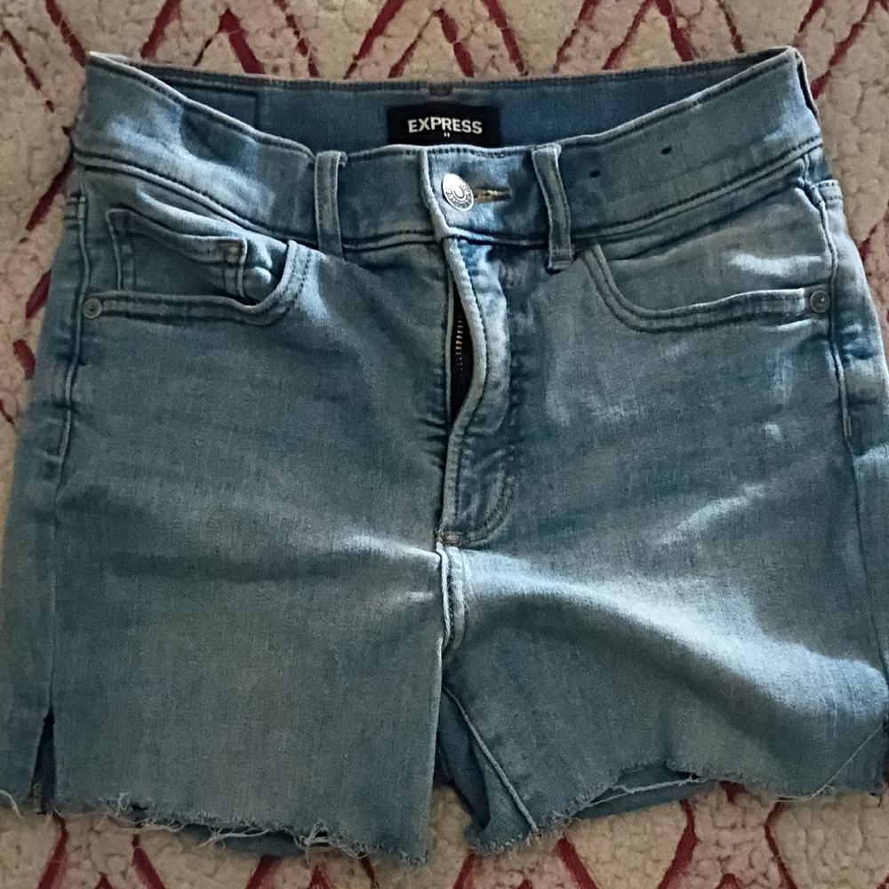 Express Light Blue Jean Shorts